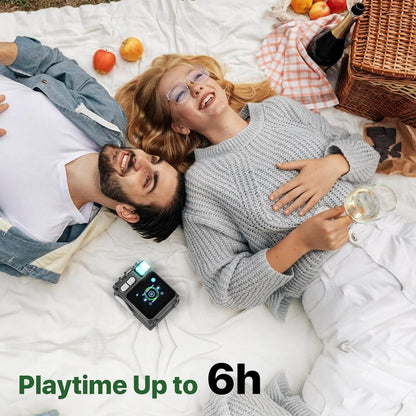 Mini Bluetooth Speaker, Smart Wireless Portable Speaker with Touchscreen, Loud HD Sound, LED Lights, BT5.4, All in One Small Audio for Home/Outdoor/Travel/Shower/Party/Beach/Camping/Hiking/Cycling