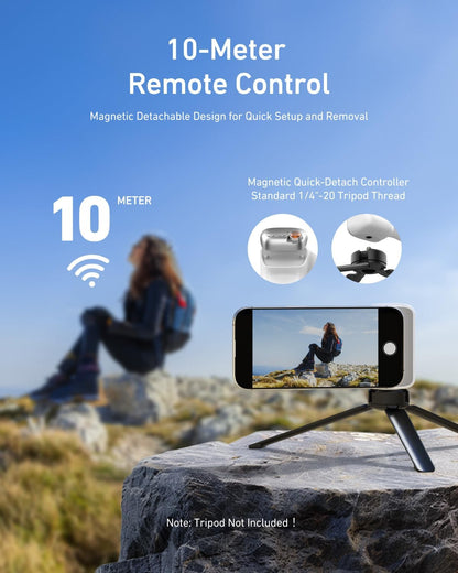Creator Kit - Fun Shot Magnetic Phone Camera Grip + C03 Magnetic Selfie Light (White)Bundle Kit Compatible with Iphone Magsafe & Android Selfies/Photography/Tiktok/Zoom Calls/Video Conference