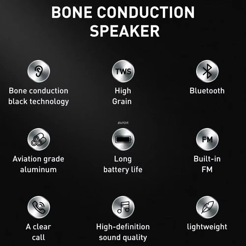 Bone Conduction Speaker Wireless Bluetooth-Compatible TWS Stereo Dual Sound Audio Box Mini Humbird Speaker with Call FM Radio